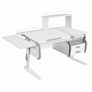 Парта Дэми СУТ-25-05Д1 120 см раздельная с тумбой двумя приставками и надстройкой